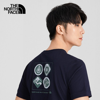 TheNorthFace北面短袖T恤男户外舒适休闲印花短袖 5B34/RG1 藏青色 M