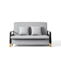 LINSY 林氏家居 LS182SF3 简易折叠沙发床 浅灰色 1.2m 仿棉麻款