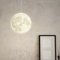 揽月 LD-2-35 LED月球吊灯 白玉色+白色 45cm
