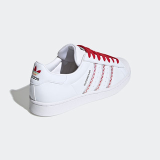 adidas 阿迪达斯 Superstar 女子运动板鞋 FZ2822 亮白/红 35.5