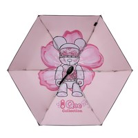 JUST MODE QEE潮熊联名系列 6骨五折晴雨伞 粉底樱花熊