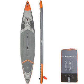 DECATHLON 迪卡侬 EXPEDITION X900 sup充气式桨板 8552987 灰色+橙色 4.3m