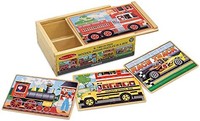 Melissa & Doug 四合一 木制拼图板 汽车图案 （48块）