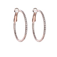KOSE 高丝 925纯银圆环镶钻耳环锆石细耳环高级感欧美风新款女耳饰现货