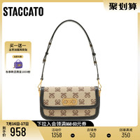 STACCATO 思加图 2022秋季新款复古老花小方包时尚单肩包手提包女包X2786CX2