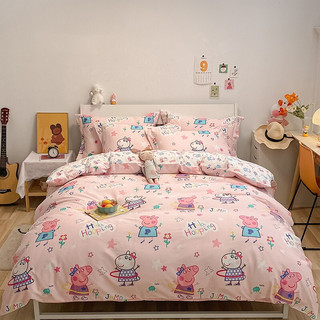 Dohia 多喜爱 小猪佩奇运动会 卡通床上用品套件 1.5m床单