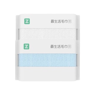 Z towel 最生活 毛巾纯棉洗澡巾 蓝+白 2条装