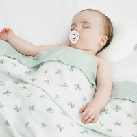 EMXEE 嫚熙 婴儿竹纤维纱布四层盖毯夏季薄款被子宝宝儿童空调被