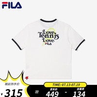 FILA 斐乐 2022夏季新款网球主题情调基本款短袖T恤 男女同款韩国直邮 FS2RSE2303X 白色-OWH 95 (M)