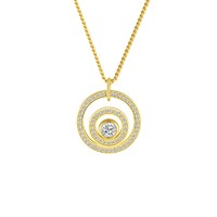 KOSE 高丝 幸运之圆项链925银锆石高级感轻奢原创设计欧美风颈链锁骨链