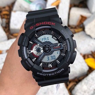 CASIO 卡西欧 男表 G-SHOCK大表盘双显黑金电子表多功能防震防水运动多功能手表 GA-110-1A权志龙同款