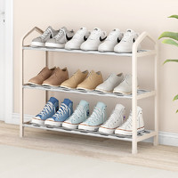 索尔诺 K573 简易组合鞋架 米白色 三层 58cm