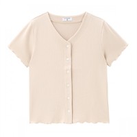 GIORDANO 佐丹奴 女士V领针织开衫 13322208 卡其色 M