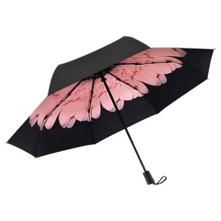 移动端、京东百亿补贴：C'mon 8骨三折晴雨伞 粉色小雏菊