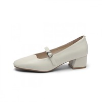 goldlion 金利来 女士中跟玛丽珍鞋 66213009621P 米白 40