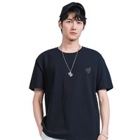 JEANSWEST 真维斯 男士圆领短袖T恤 JR-22-173075 黑色 XL