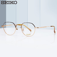 SEIKO 精工 1.67折射率防蓝光镜片2片 +H03098-01咖金 眼镜框