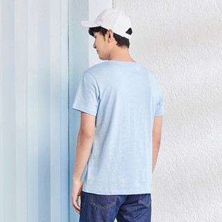 Semir 森马 男士圆领短袖T恤 19-018001233 冰蓝 XXL