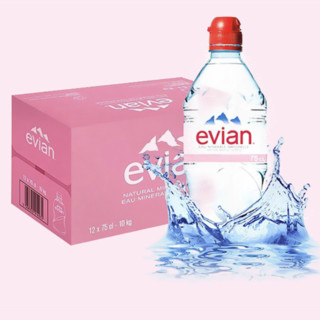 evian 依云 矿泉水 750ml*12瓶 运动盖