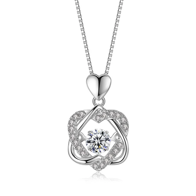 VIGG JEWELRY GD618 心形925银宝石项链