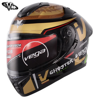 VEGA SA-62 黑金 L-4XL码 3C认证美国品牌双镜片摩托车头盔男女四季通用全盔冬季保暖个性酷跑机车头盔