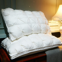 希尔顿酒店枕白鹅绒枕头带枕套枕芯一对家用护颈 白色