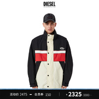 Diesel 2022春夏新品男士时尚拼色休闲宽松夹克外套A053080CFAD  1AG黑色/白色  XS