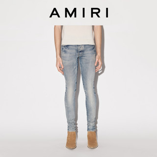 AMIRI 2022春夏新品男装系列 棉质混纺弹力修身牛仔裤 浅蓝色 28