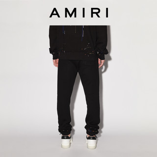 AMIRI 2022春夏新品男装系列 棉质撞色LOGO运动休闲裤  黑色 XS