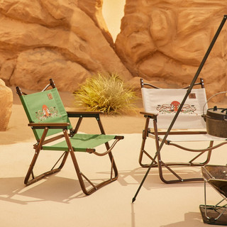 挪客（NatureHike）敦煌联名折叠椅 户外便携露营克米特椅轻便钓鱼凳 小号-藻井花卉（沙漠黄）