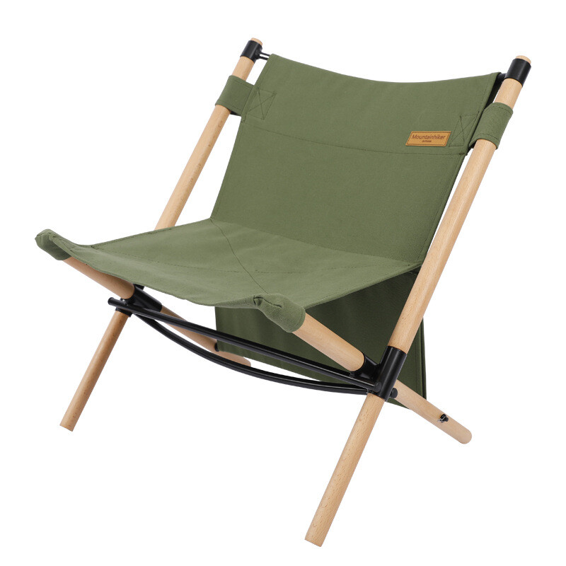 山之客Mountainkiker 实木棍棍椅户外装备休闲椅露营野餐椅 棍棍椅边绿色 带收纳，不可折叠
