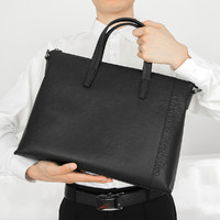 皮尔·卡丹 新款轻奢男电脑包大容量文件包横身公文包男包