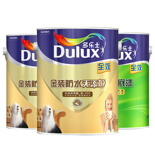 Dulux 多乐士 防水墙面漆套装 哑光白 15L