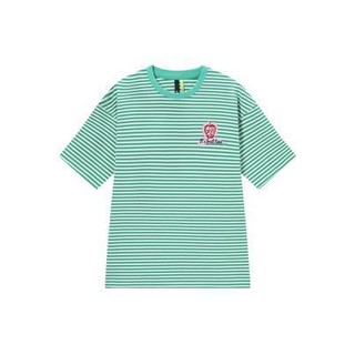 Semir 森马 苹果甜茶系列 女士圆领短袖T恤 10-7322100850 绿白色调 XL