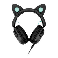 ASUS 华硕 天选 头戴式游戏耳机可爱猫耳 黑色