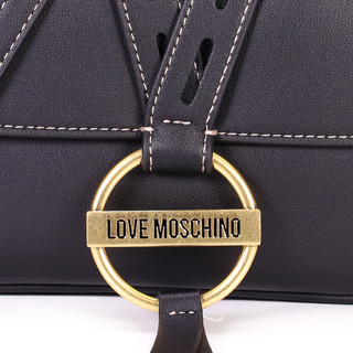 MOSCHINO 莫斯奇诺 女士PU斜挎包 JC4201PP1DLK0 黑色 小号