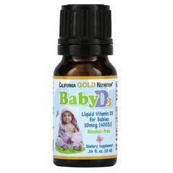 California Gold Nutrition 婴幼儿液体维生素D3 10 微克(400IU) 10ml