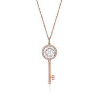 Tiffany&Co;. Tiffany蒂芙尼女士吊坠项链颈链 18K玫瑰镶钻钻中号光明未来象征时尚气质 玫瑰金