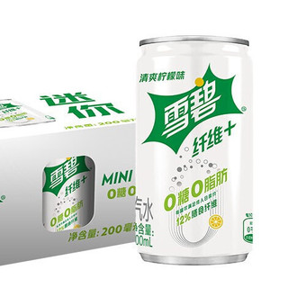 Sprite 雪碧 纤维+ 无糖 汽水 柠檬味 200ml*12罐