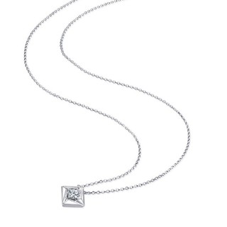 Chow Sang Sang 周生生 93414N 正方形18K白金钻石项链 30分 SI D-E 47cm 3.5g