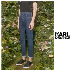 KARL LAGERFELD 卡尔·拉格斐 时尚长款红边男士牛仔裤
