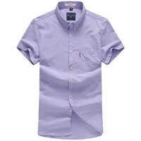 ROMON 罗蒙 男士短袖衬衫 CS18HF4001 浅紫 42
