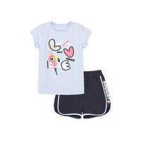 Souhait 水孩儿 SHPXGD11CA885-2 女童套装 冰晶蓝 130cm