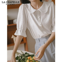La Chapelle 甜美娃娃领短袖衬衫衬衣