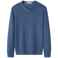 DANCING WOLVES 与狼共舞 男士V领羊毛衫 88135023630 灰蓝 XS