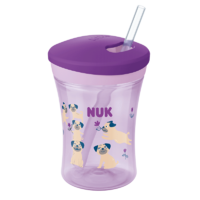 NUK 婴儿吸管杯 吸管杯紫色小狗 230ml (12月以上)