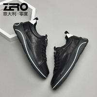 ZERO 零度男鞋2022年新款夏季运动小白板鞋潮男士真皮透气休闲皮鞋