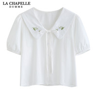 La Chapelle 文艺刺绣白衬衫上衣