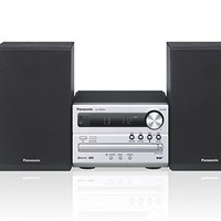 Panasonic 松下 SC-PM254EG-S 家庭音频微系统 (蓝牙，DAB+，CD，FM ，20W RMS)，银色