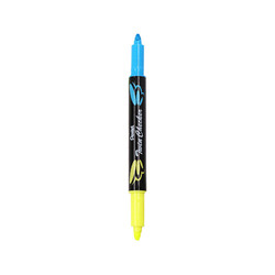 Pentel 派通 双头双色荧光笔学生标划重点醒目记号笔SLW8 蓝色 3.0mm